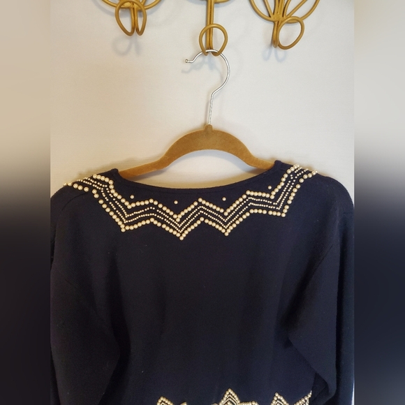 Liz Claiborne Navy Pearl zip up cardigan - Picture 11 of 16